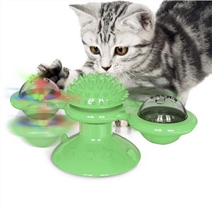 Cat Stick Pet Cat Toy Light Spinning Windmill Kitten Balance Car Cat Stick Feather Cat Toy