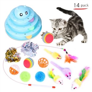 Pet Cat Toy Set 21 Pieces Cat Channel Teaser Stick Plush Mouse Multiple Amazon Combination Toys (6)