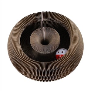 Tiktok The Same Accordion Cat Scratch Board Corrugated Pet Supplies Sound Bell Ball New Cat Toy Wheel