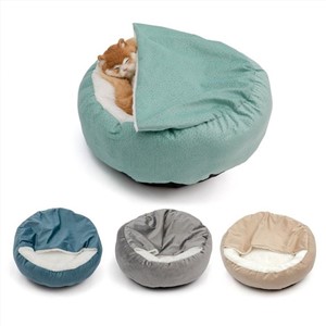 Cozy Pet Cave Bed With Detachable Hood For Dog Or Cat - Size S,M,L,XL