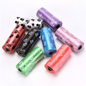 Printed Pet Garbage Bag Dog Environmental Cleaning Pick Up 15 / Roll Dog And Cat Supplies Wholesale Cleaning