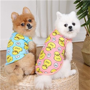 Spring And Summer New Dog Pet Cat Clothing Clothing Yellow Duck Vest Mesh Through The Manufacturer Sales Pet Supplies