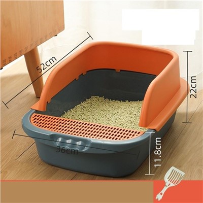 Manufacturer's Stock Semi Enclosed Cat Litter Basin, High Fence, Excrement Basin, Large Anti Splashing Cat Toilet, Cat Cleaning Supplies