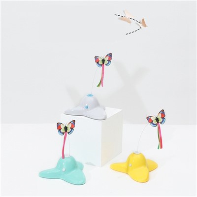 Electric Pet Cat Toy Cat Turntable Set Automatic Cat Teaser Triangle Butterfly Flying