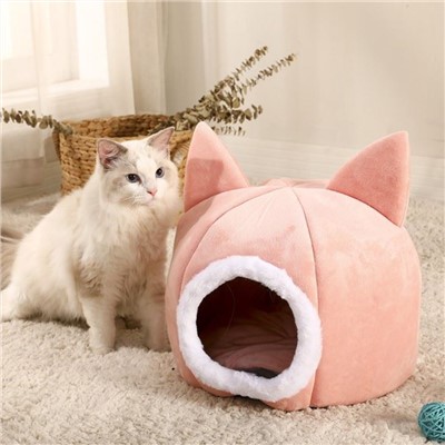 New Warm Cat Bed, Semi Enclosed Dog Bed, Available In All Seasons, Plush Deep Sleep Cat Villa, Cat House, Dog House